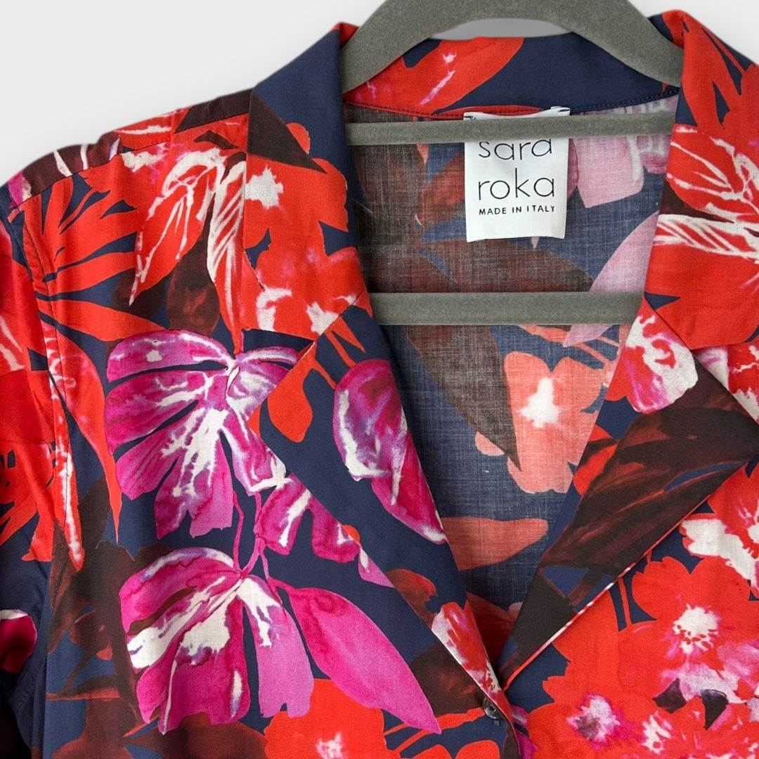 Sara Roka Jungle Gelsa Floral Midi Dress - 12/14