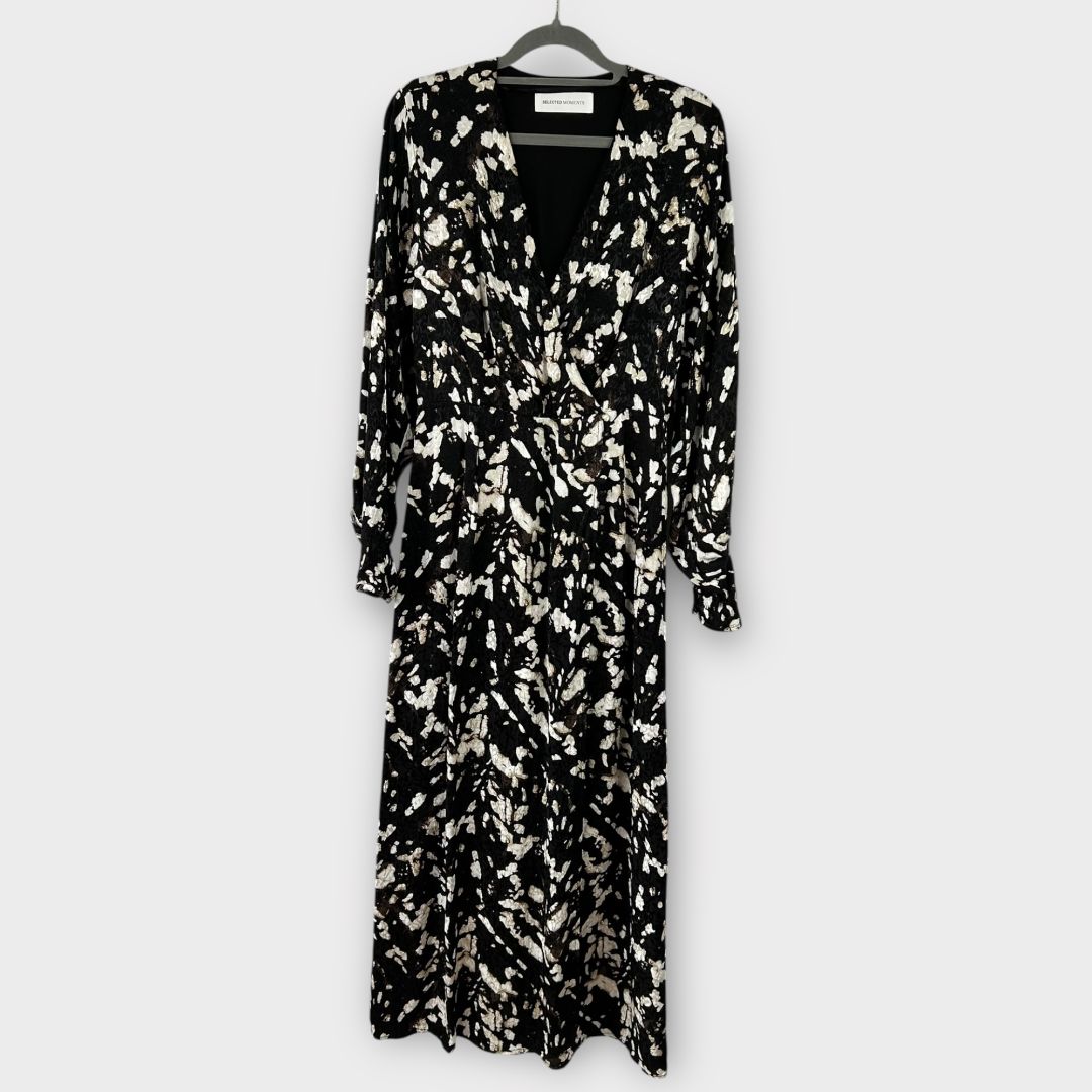 Selected Femme Justine Printed Faux Wrap Maxi Dress - 10/12