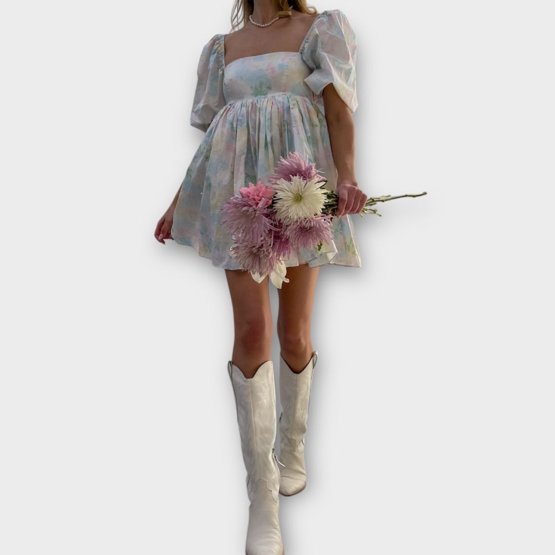 Selkie The Cottage Sweetcorn Puff Dress - 8 (S)