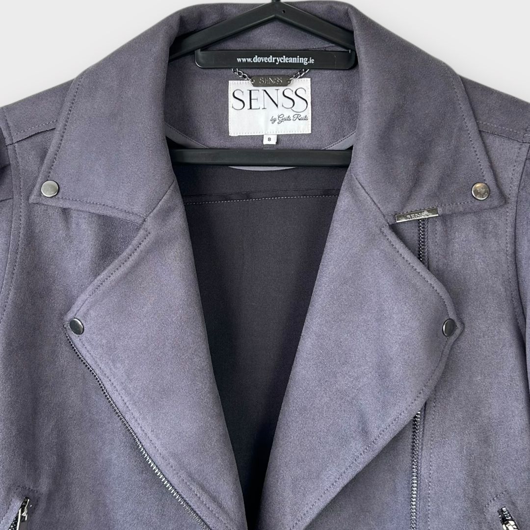 Senss Faux Suede Biker Jacket - 8/10