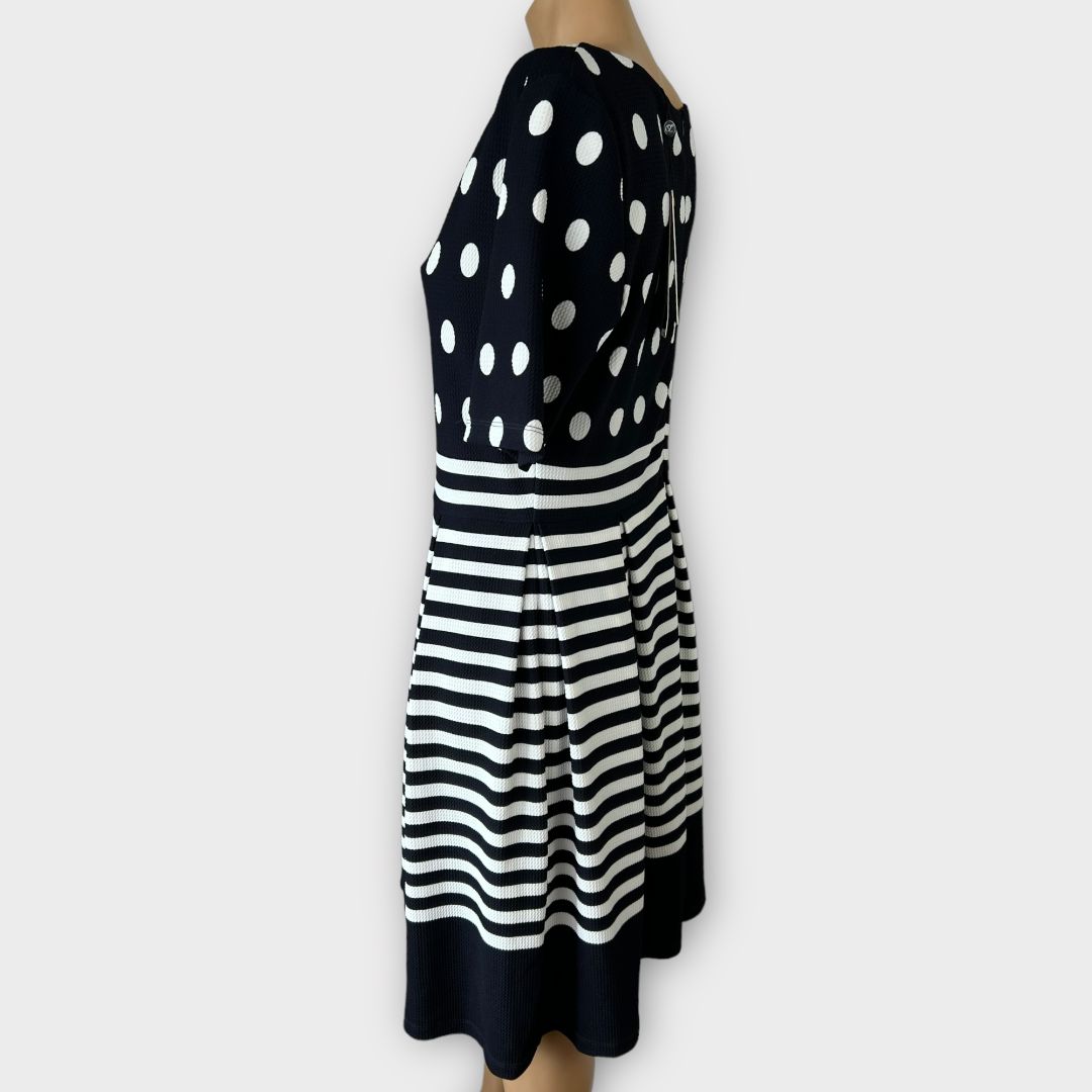 Smashed Lemon Polka Dot Stripe Dress - 14