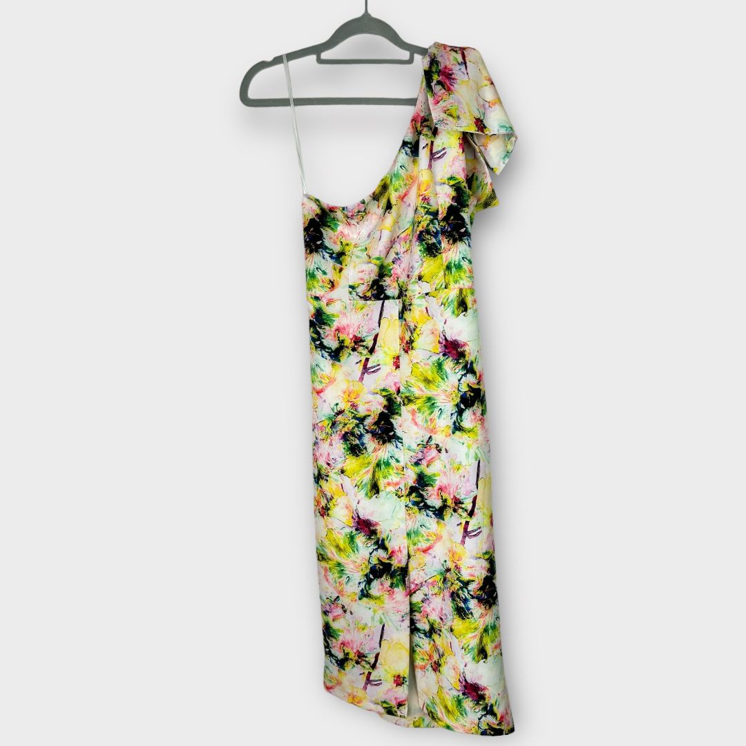 So Amazing One Shoulder Floral Dress - 12