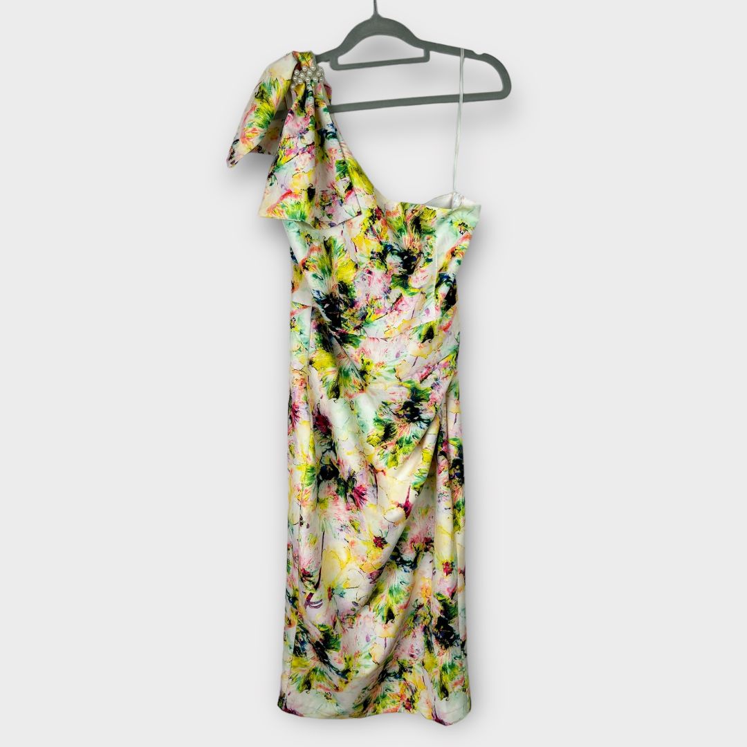So Amazing One Shoulder Floral Dress - 12