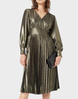 Suncoo Ceylan Metallic Midi Dress - 12/14 (L)