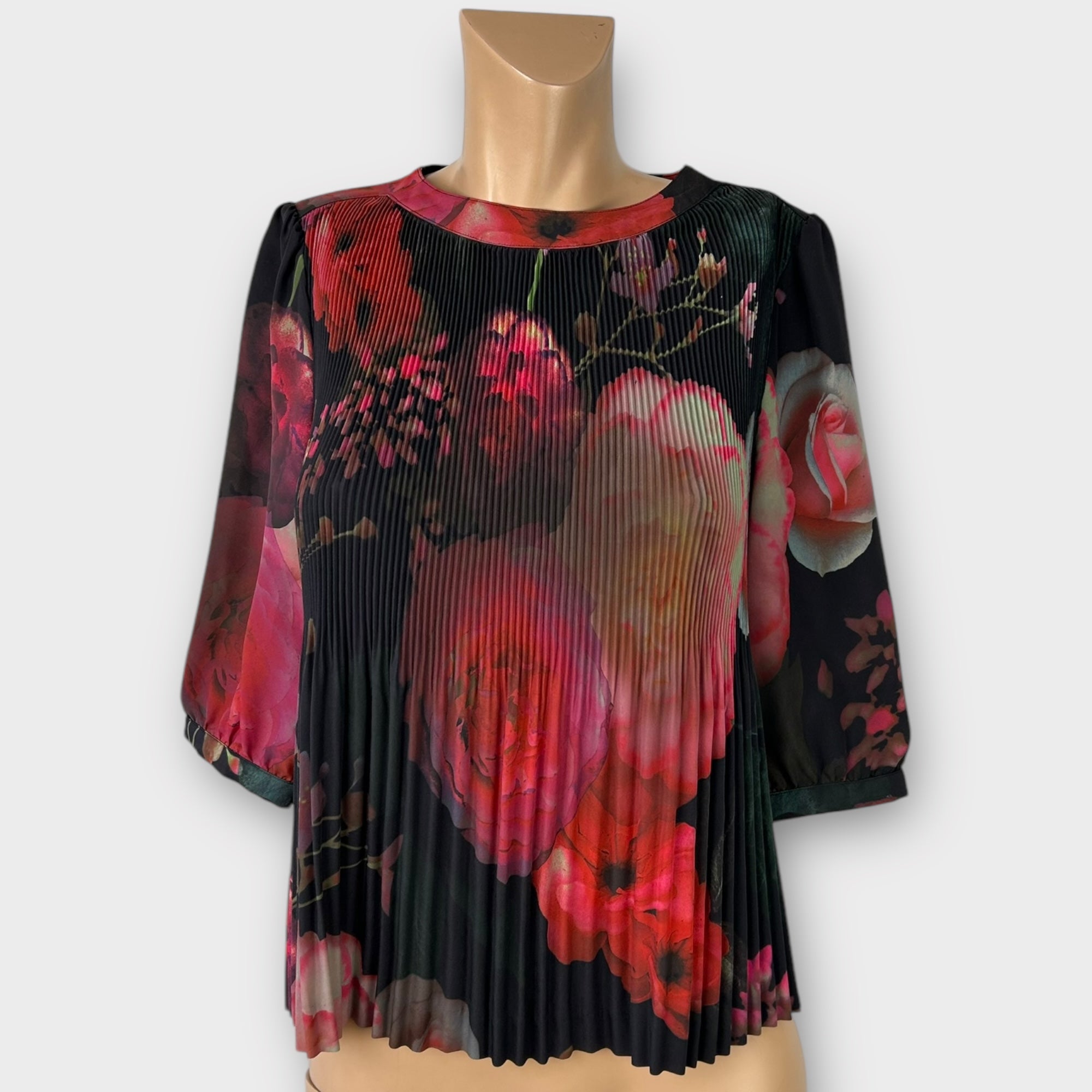 Ted Baker Floral Pleated Top - 8