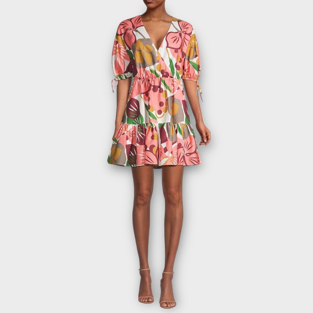 Ted Baker Floral Linen Blend Mini Dress - 10