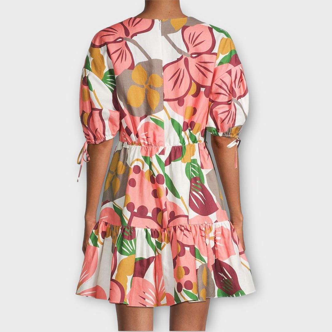 Ted Baker Floral Linen Blend Mini Dress - 10