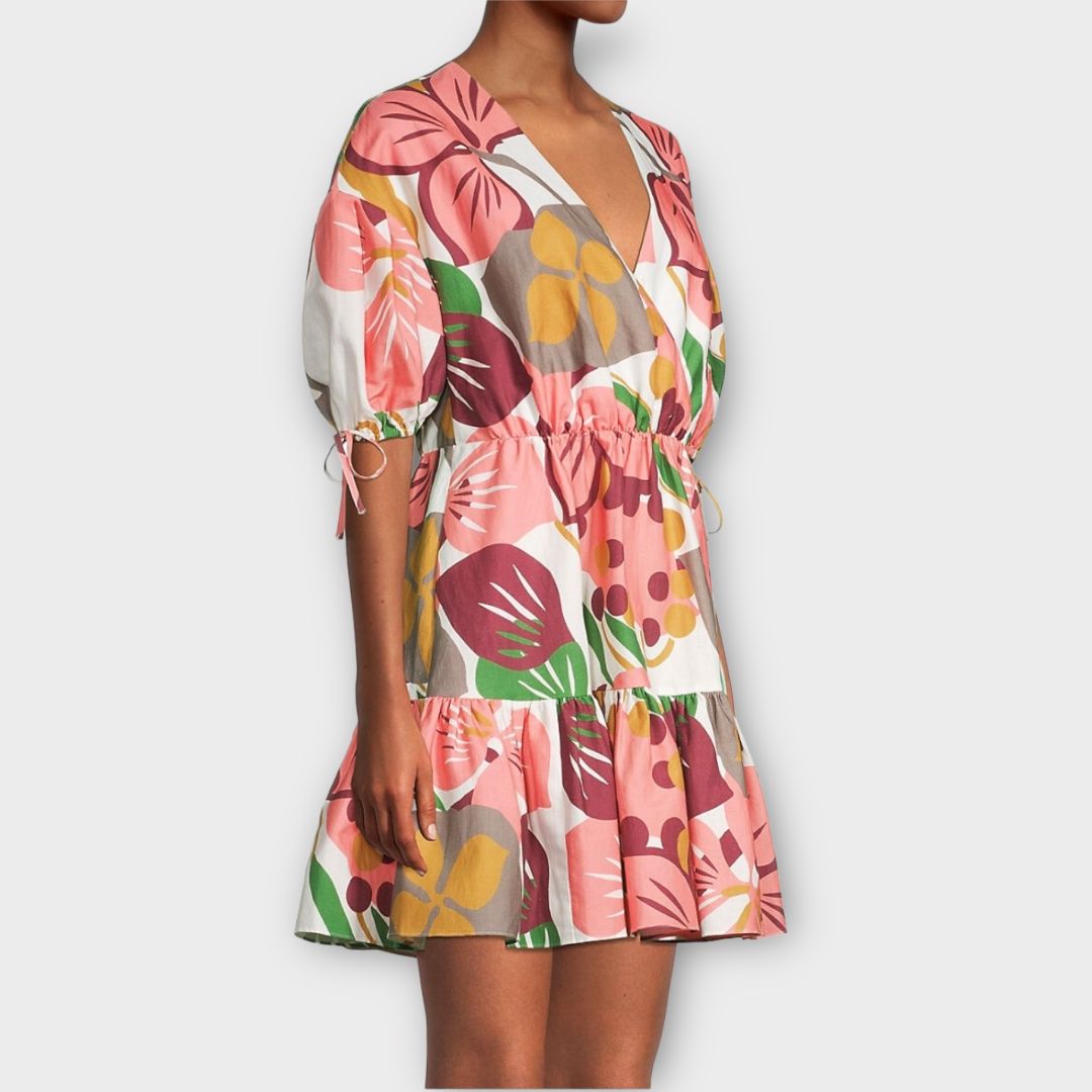 Ted Baker Floral Linen Blend Mini Dress - 10