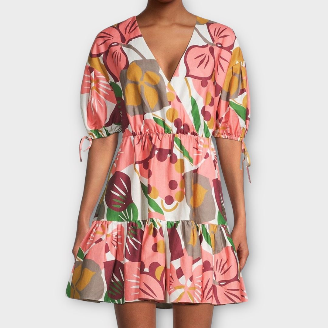 Ted Baker Floral Linen Blend Mini Dress - 10