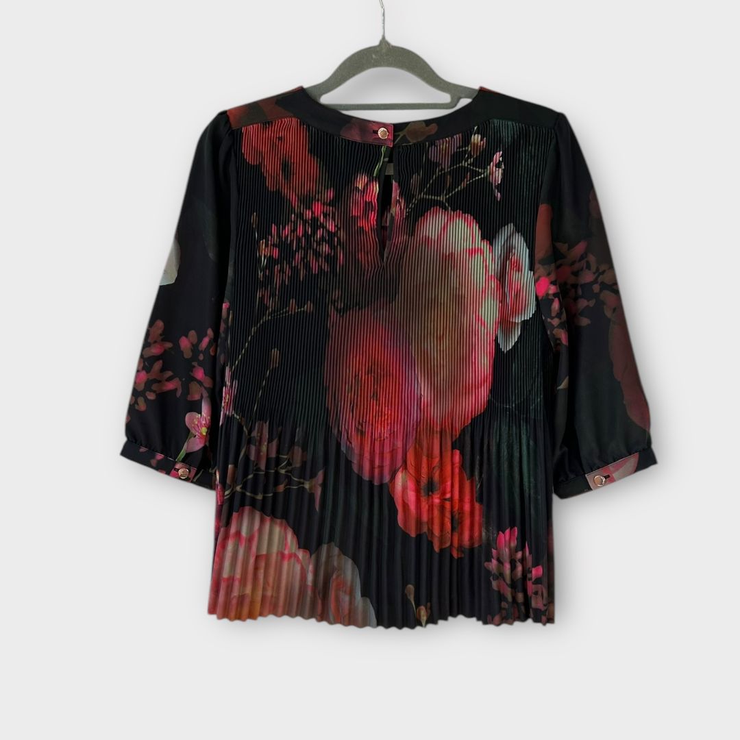 Ted Baker Floral Pleated Top - 8