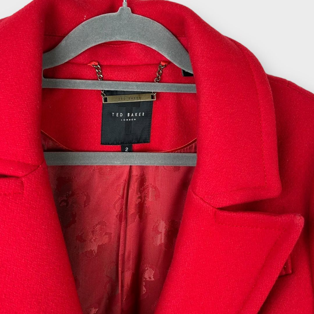 Ted Baker Frejia Crombie Wool Blend Detachable Strap Coat - 10