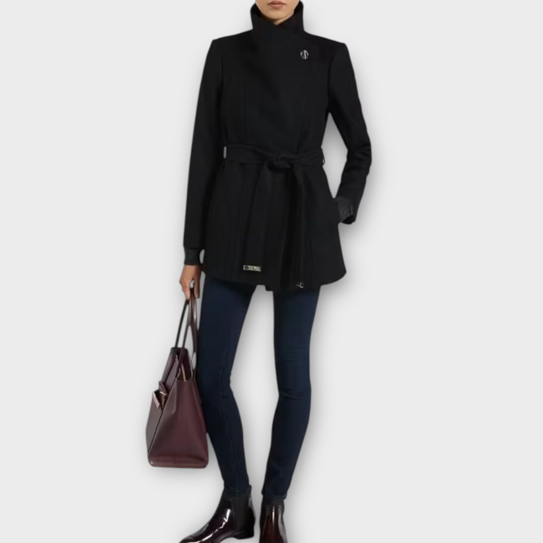 Ted Baker Paria Short Wrap Wool Blend Coat - 10