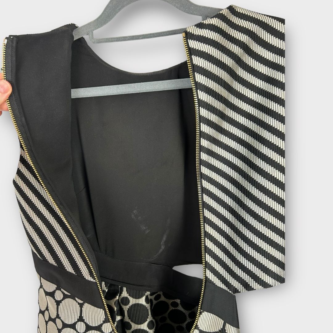 Ted Baker Reetah Stripe Polka Dot Cutout Midi Dress 8 TB 1