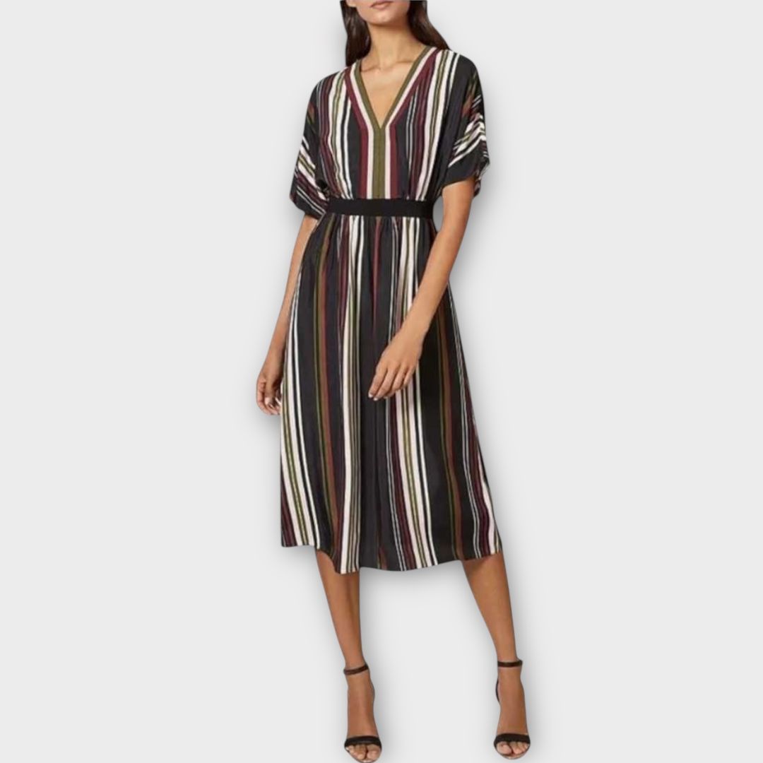 Ted Baker Safiiya Short Sleeve Stripe Midi Dress - 14