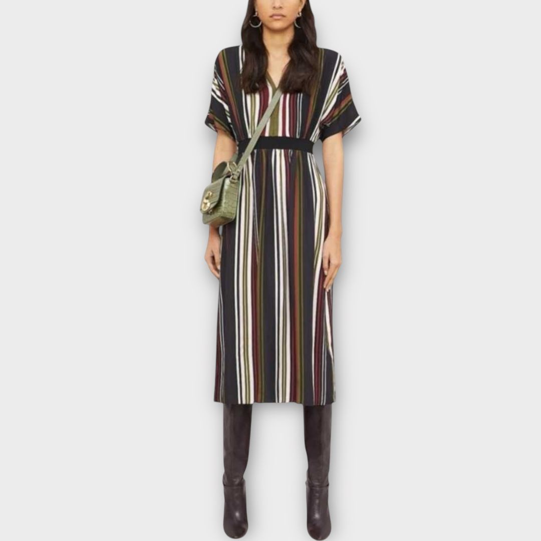 Ted Baker Safiiya Short Sleeve Stripe Midi Dress - 14