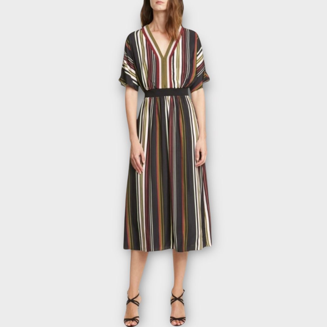 Ted Baker Safiiya Short Sleeve Stripe Midi Dress - 14