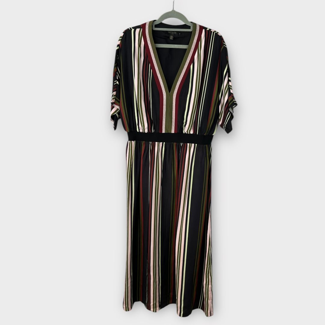 Ted Baker Safiiya Short Sleeve Stripe Midi Dress - 14