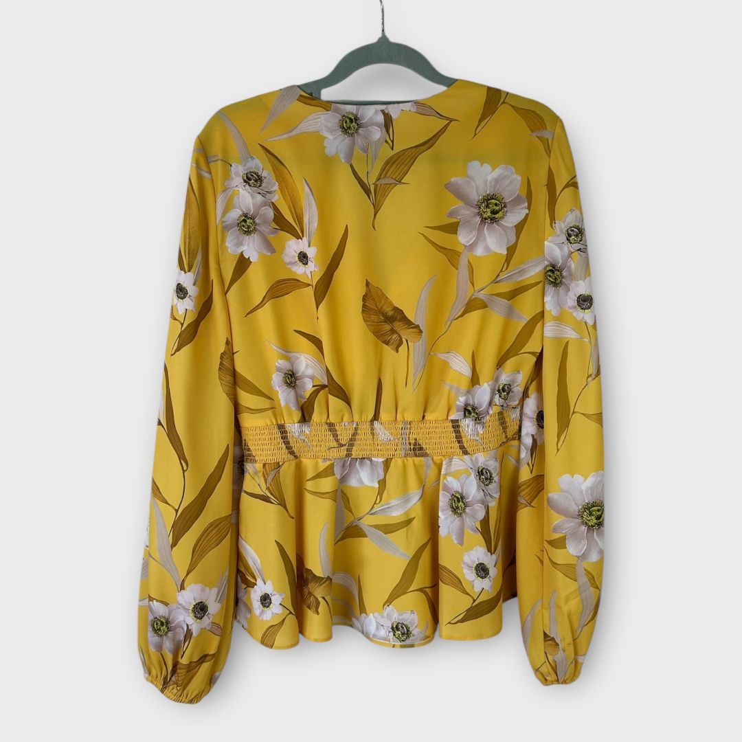 Ted Baker Saniyah Cabana Smocked Waist Floral Blouse - 10