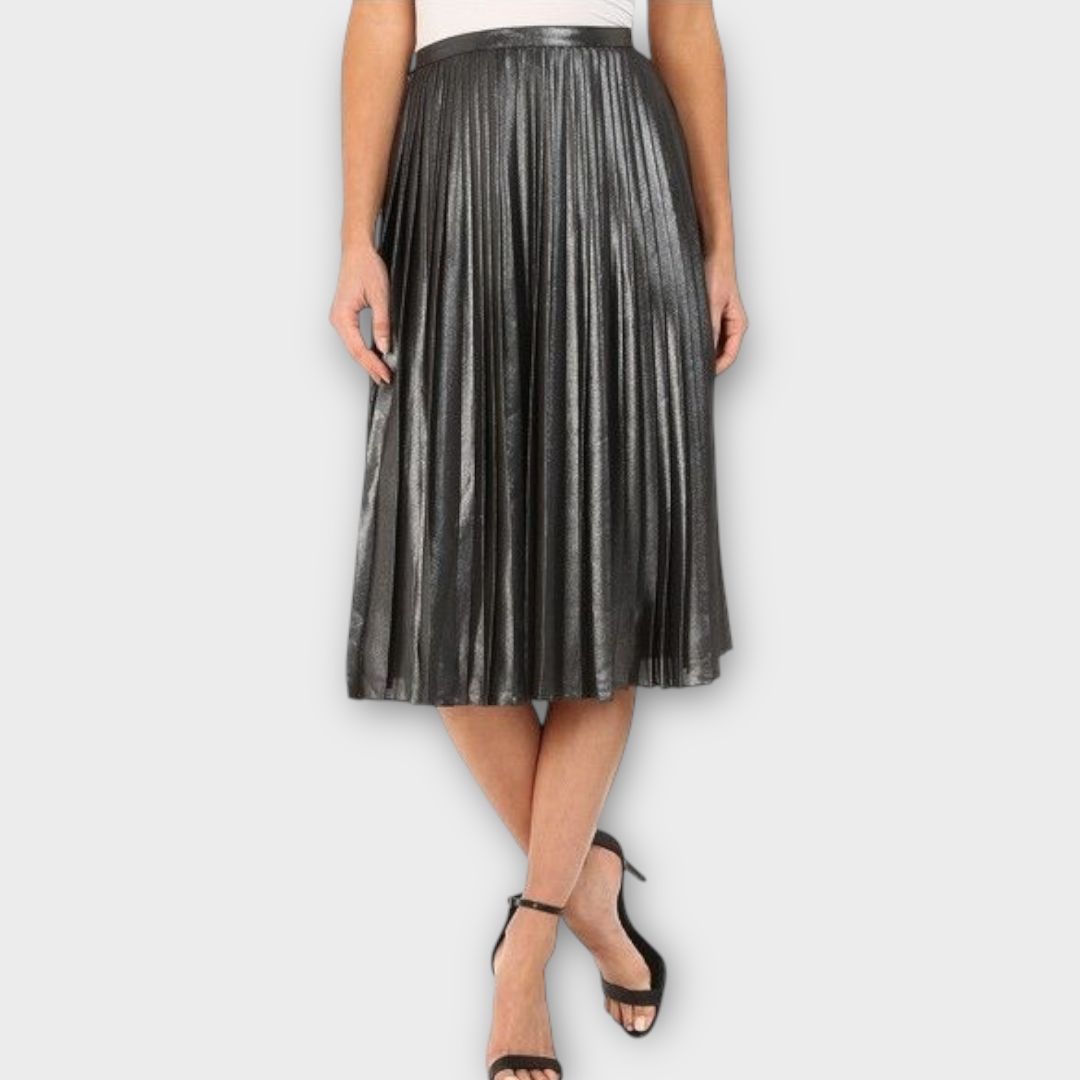 Ted Baker Zainea Pleated Metallic Midi Skirt - 8