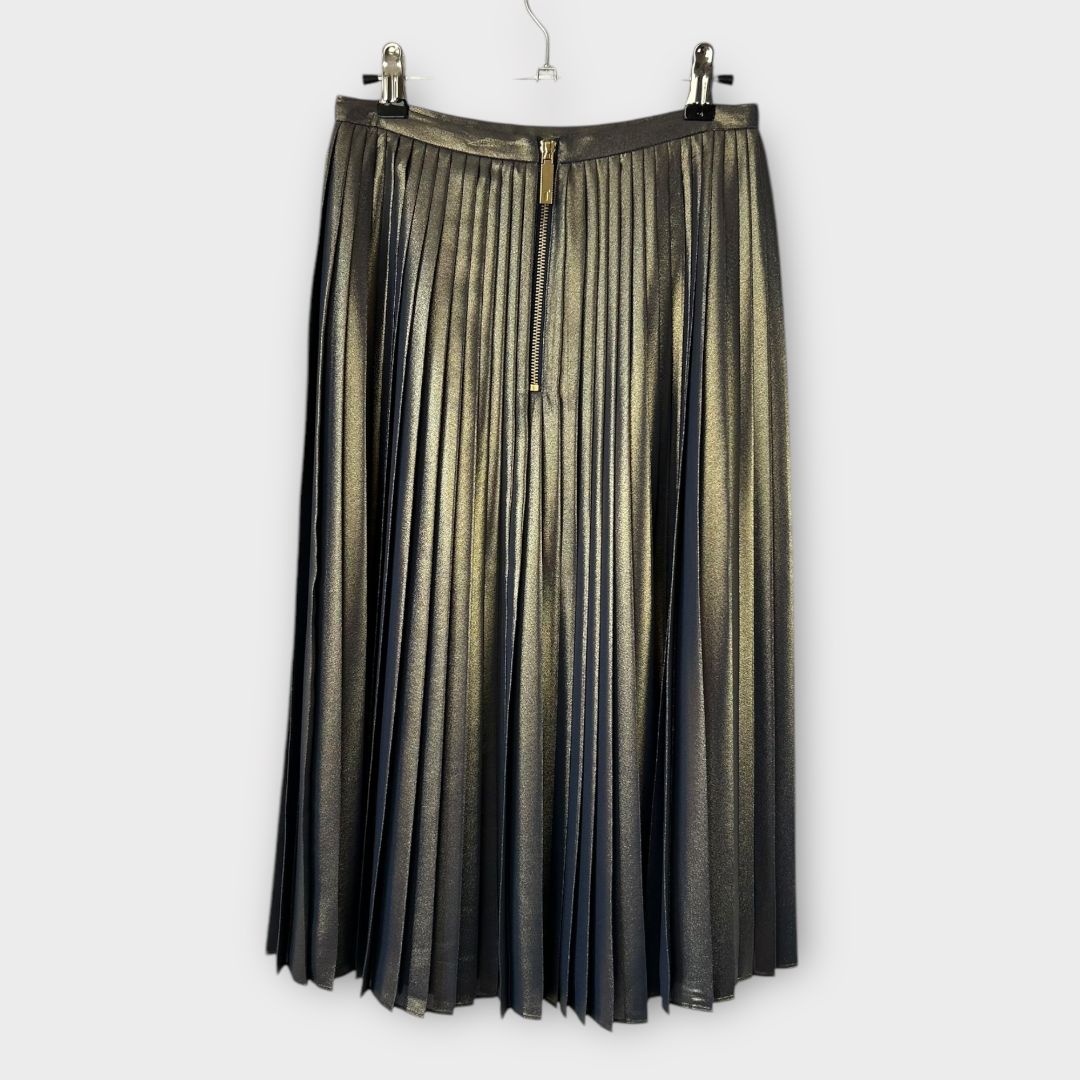 Ted Baker Zainea Pleated Metallic Midi Skirt - 8
