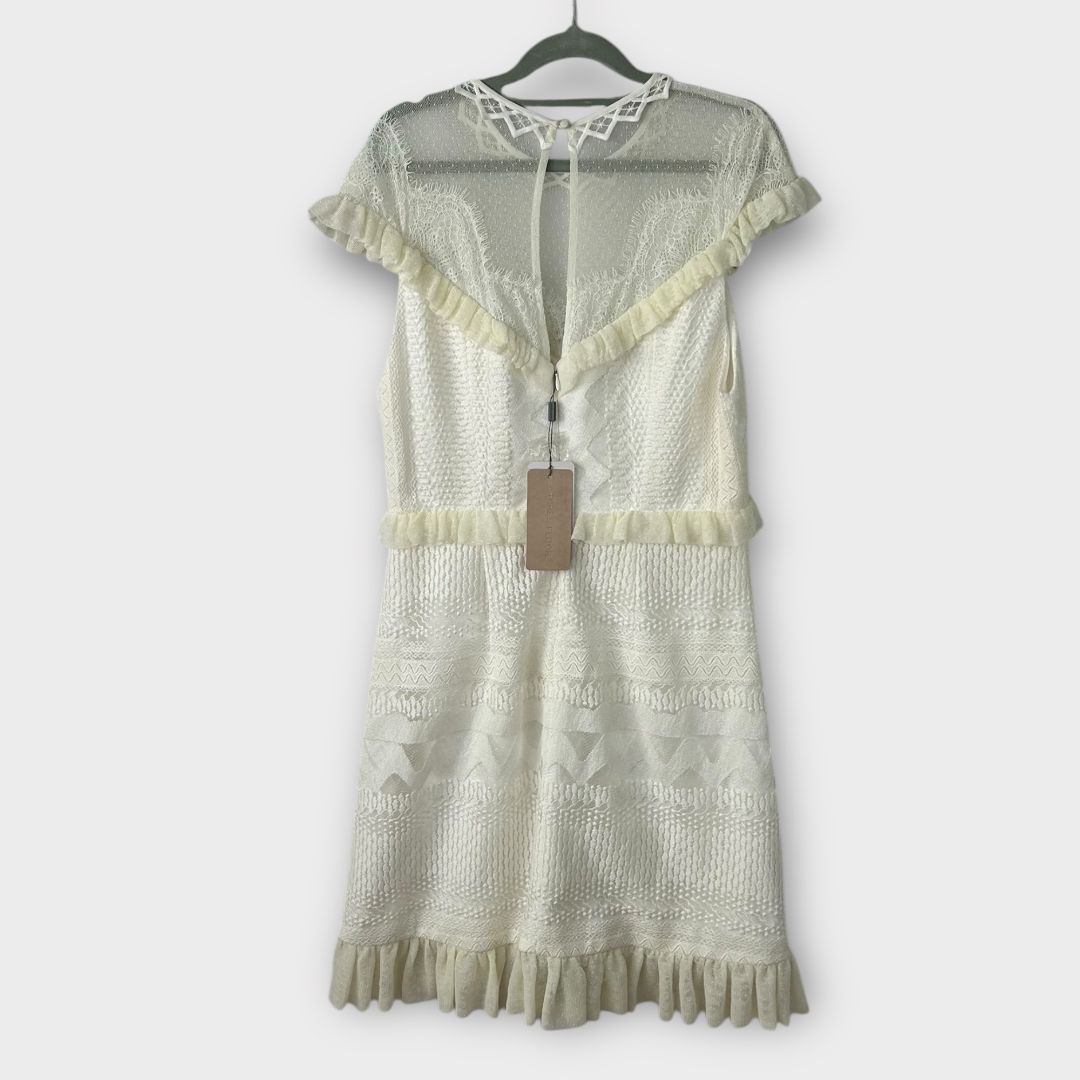 Three Floor Ruffle Trimmed Lace Dress - 14