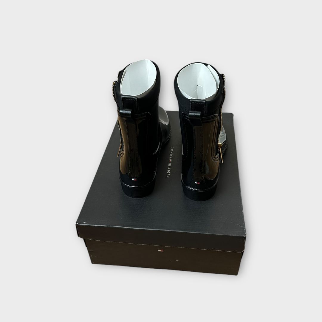 Tommy Hilfiger Gold Zip Odette Boots - 6/39