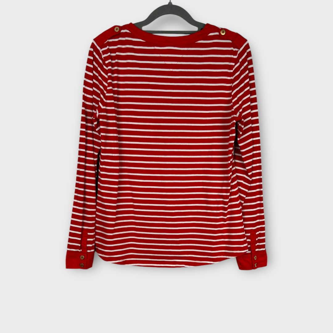 Tommy Hilfiger Stripe Long Sleeve Cotton Top - M