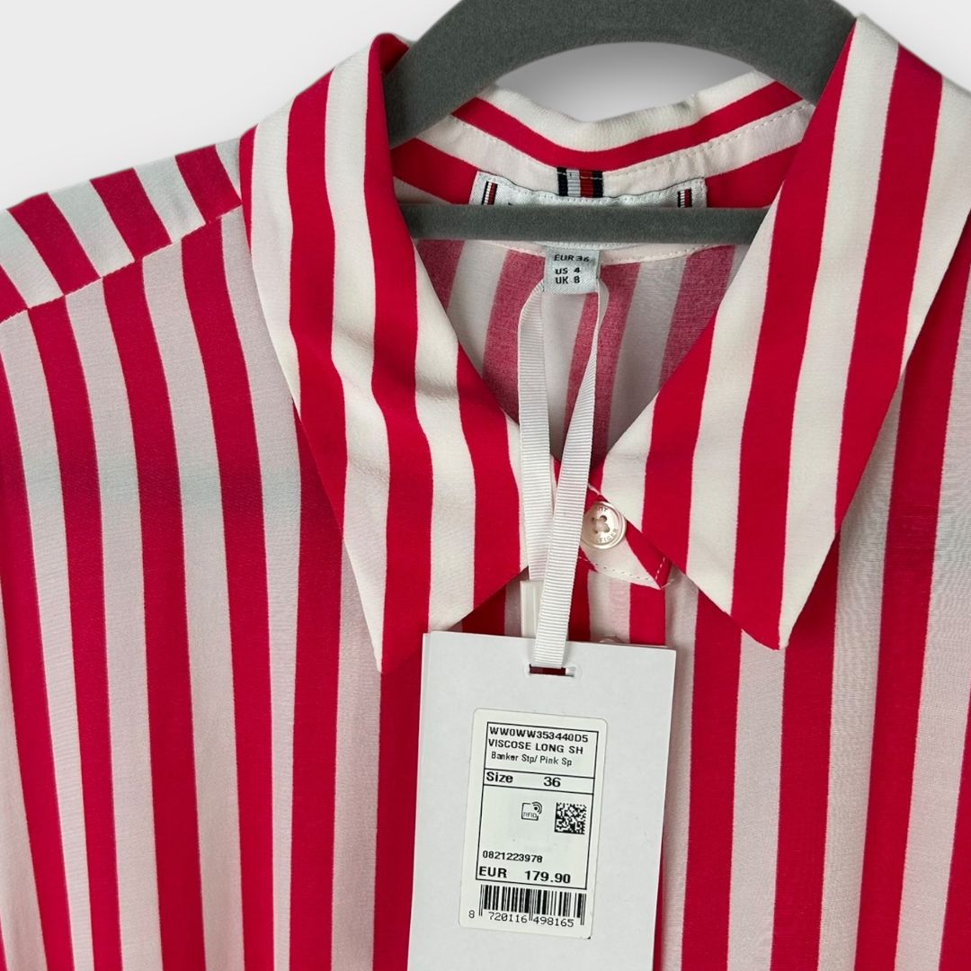 Tommy Hilfiger Striped Maxi Shirt Dress - 8