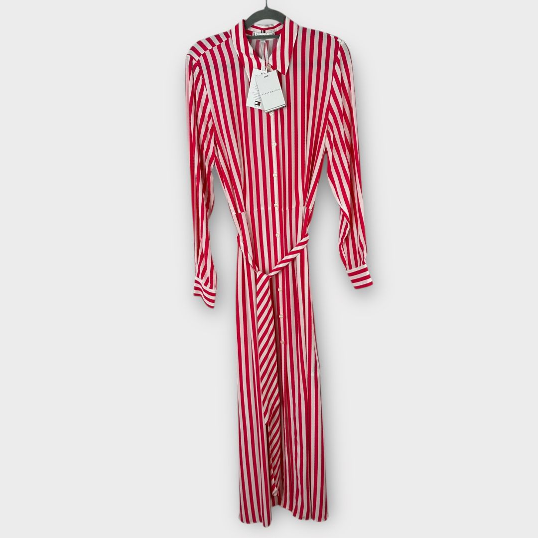 Tommy Hilfiger Striped Maxi Shirt Dress - 8