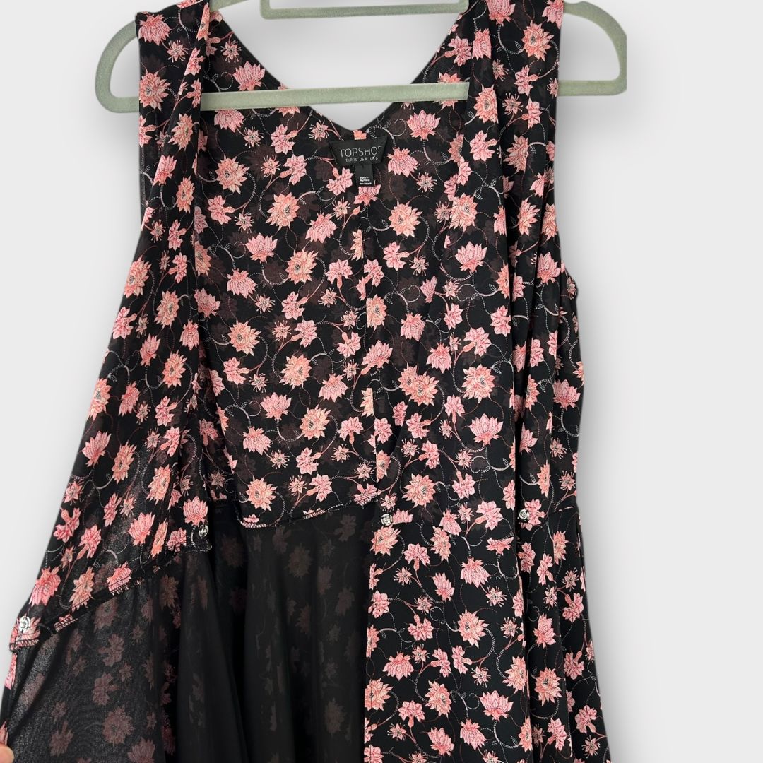 Topshop Floral Wrap Dress - 8