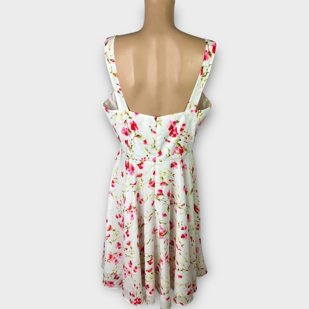 Unique Vintage Floral Dress - 14 (XL)