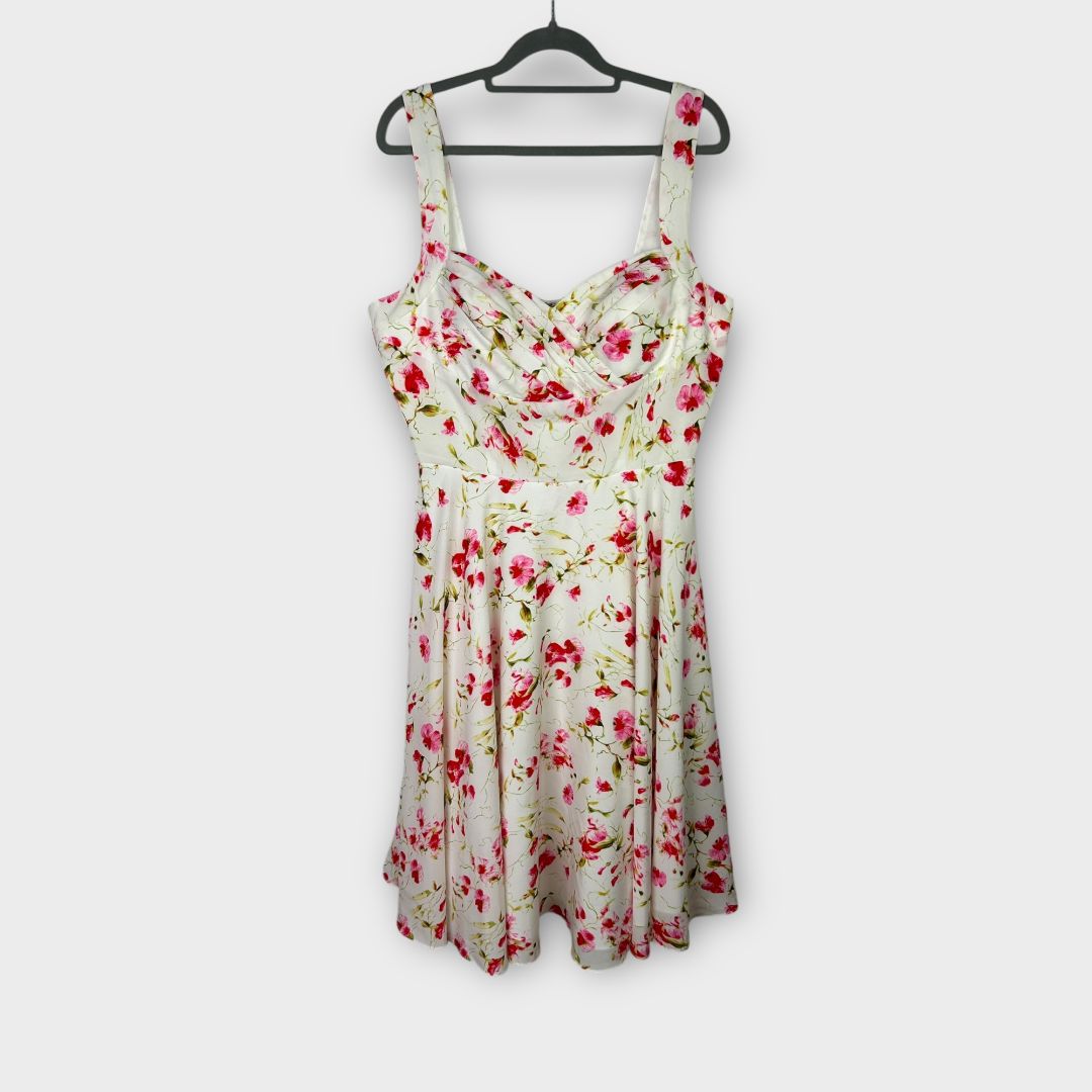 Unique Vintage Floral Dress - 14 (XL)