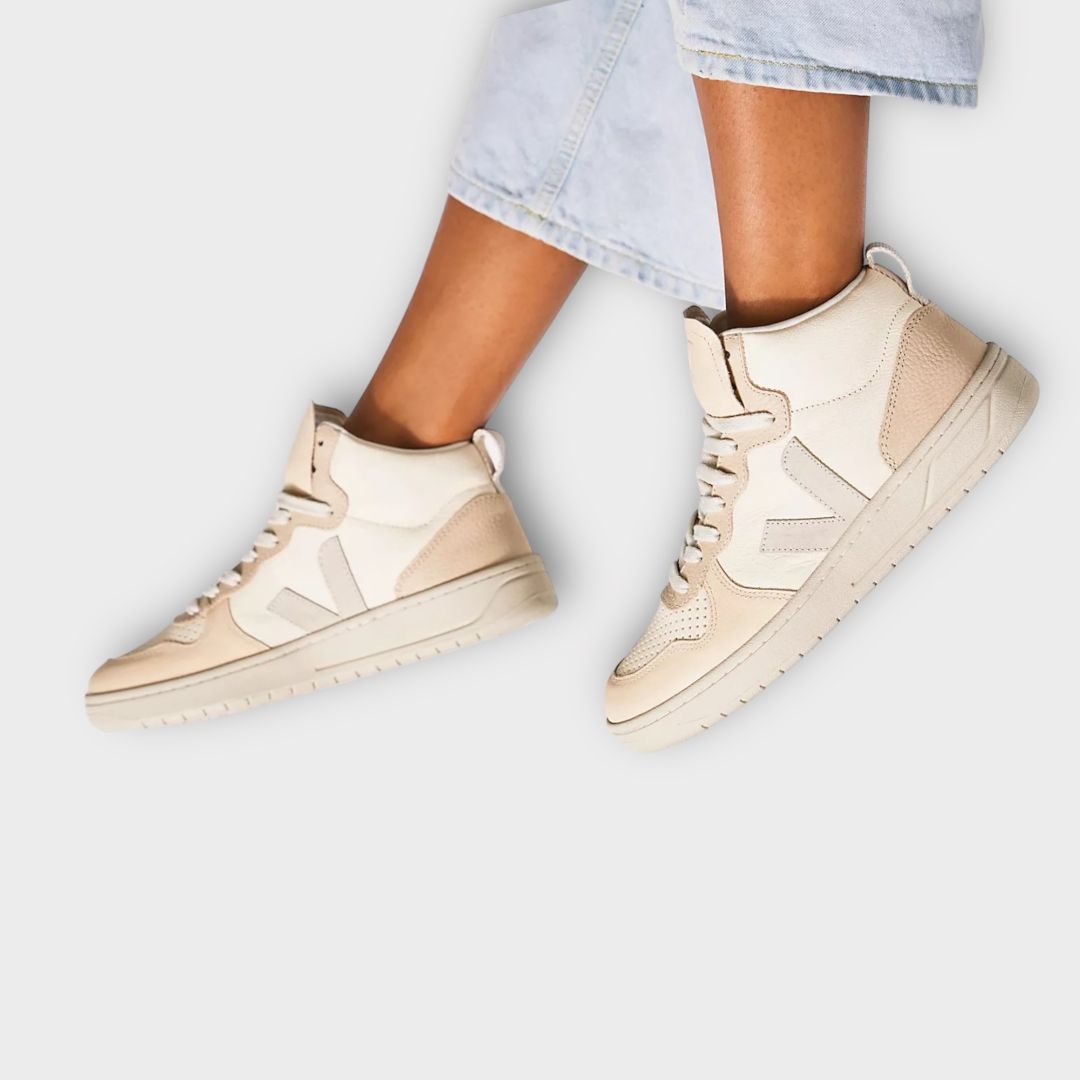 Veja V-15 Nubuck Natural White Trainers - 6/39