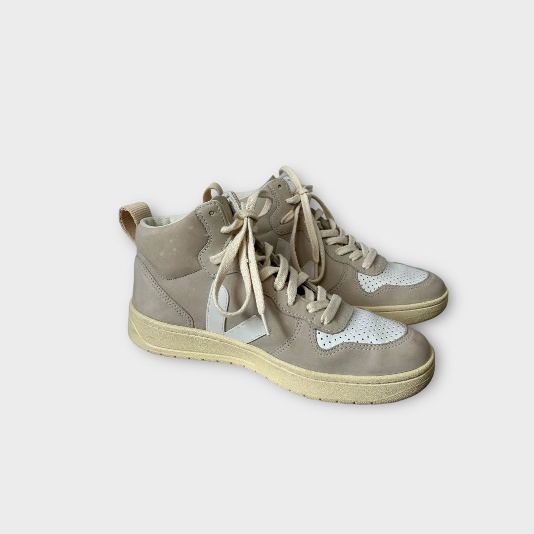Veja V-15 Nubuck Natural White Trainers - 6/39