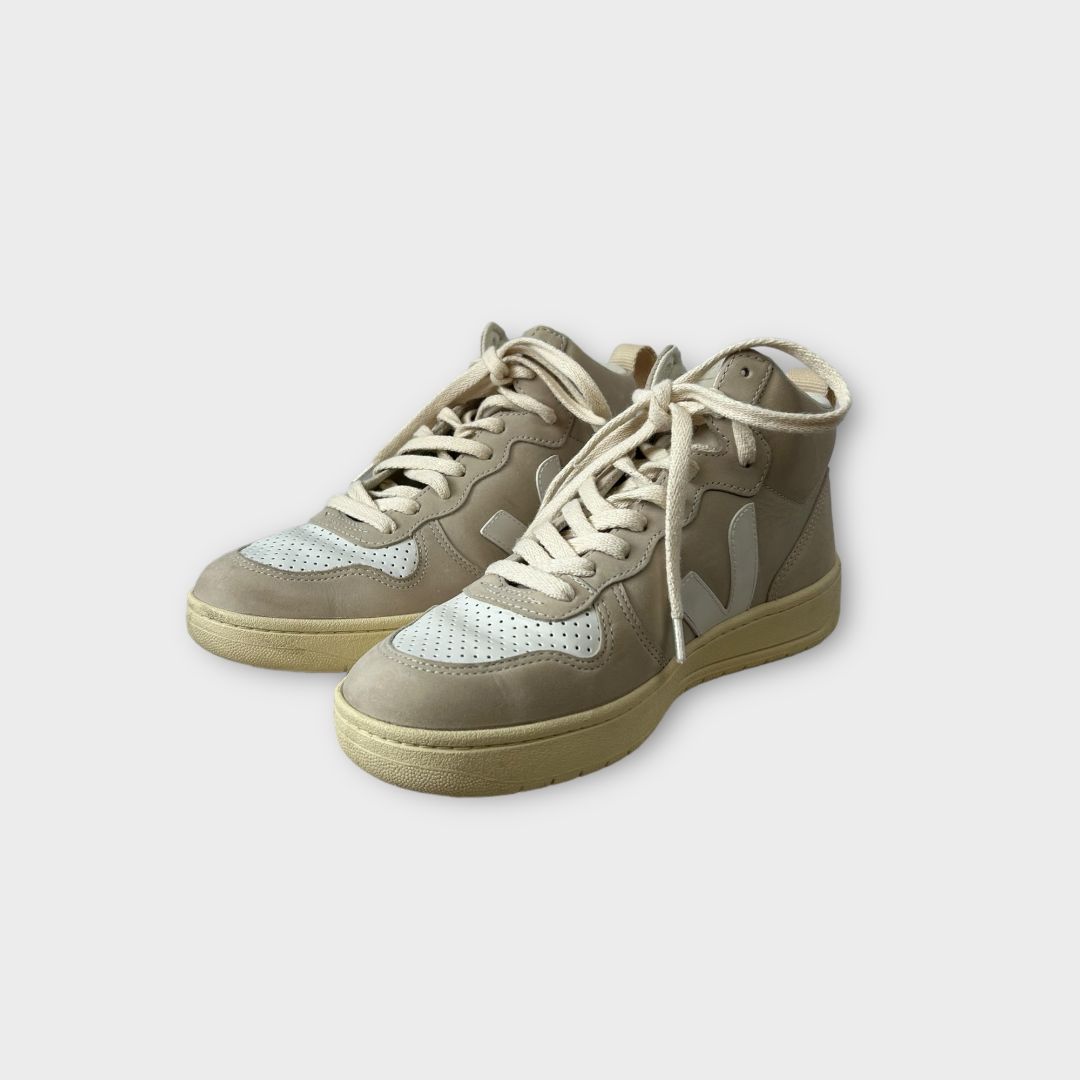 Veja V-15 Nubuck Natural White Trainers - 6/39