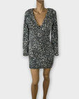 Vera & Lucy Sequin Velvet Mini Dress - 8 (S)