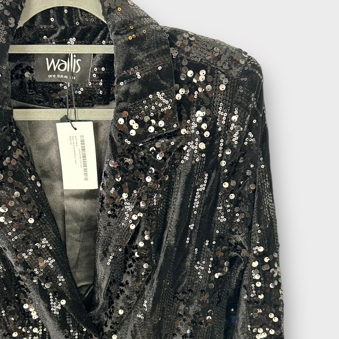 Wallis Velvet Sequin Blazer - 12