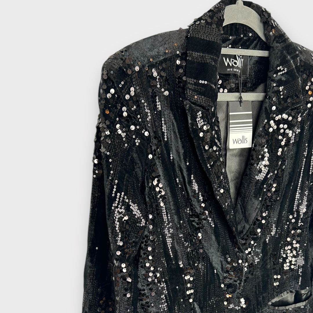Wallis Velvet Sequin Blazer - 12