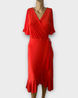 Warehouse Faux Wrap Midi Dress - 6/8