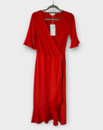 Warehouse Faux Wrap Midi Dress - 6/8