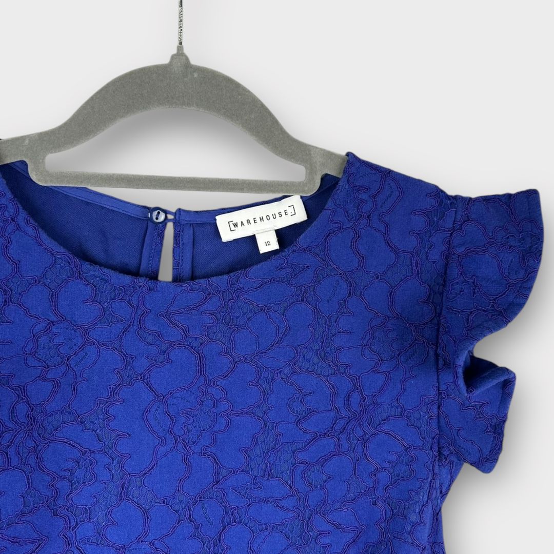 Warehouse Frill Lace Dress - 10/12