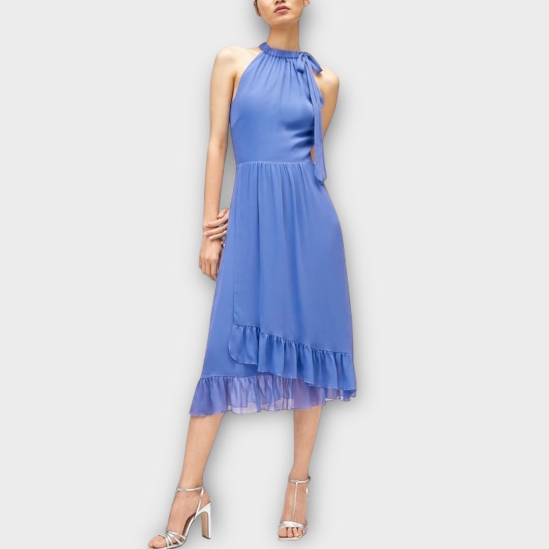 Warehouse Halter Neck Midi Dress - 16