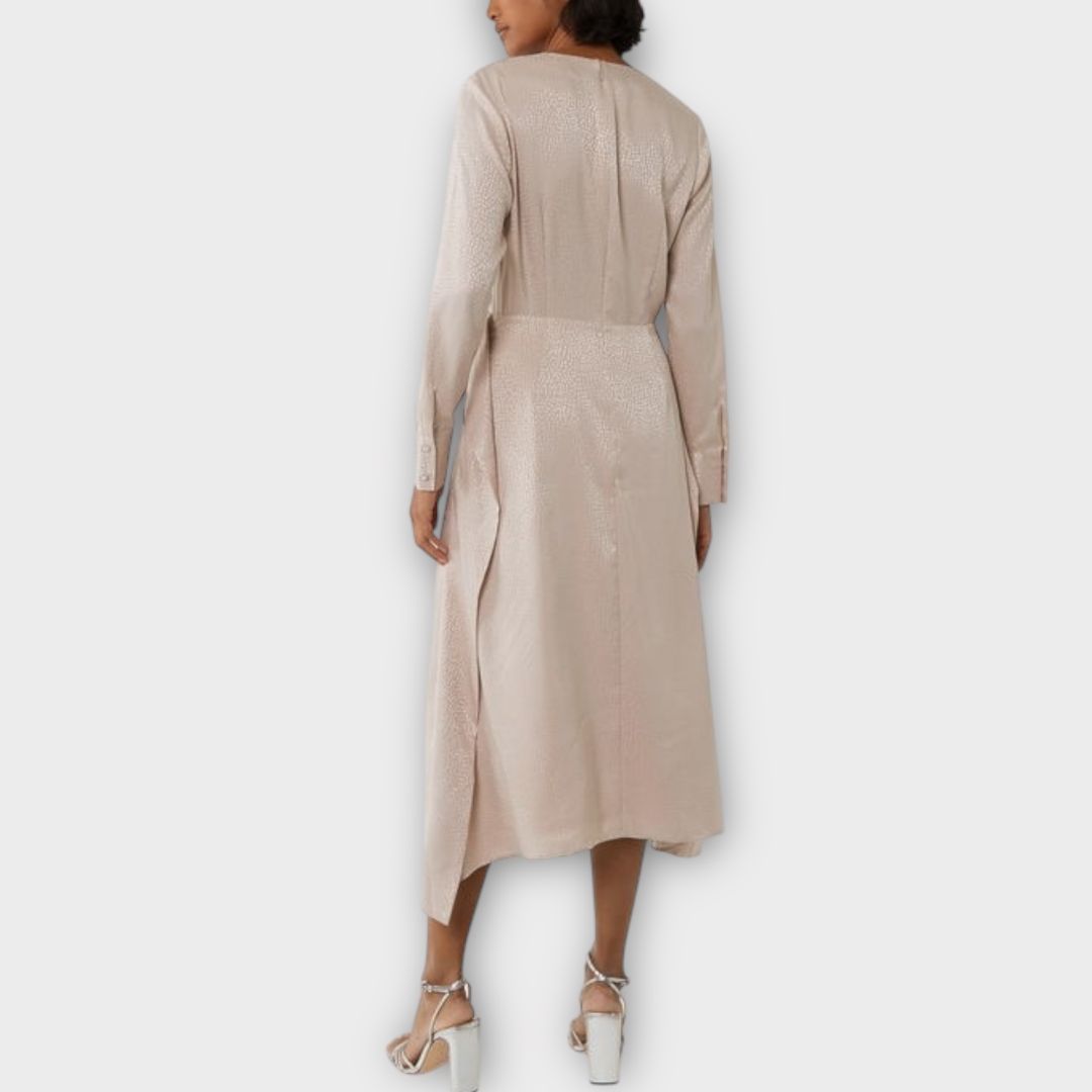 Warehouse Jacquard Peplum Midi Dress - 8