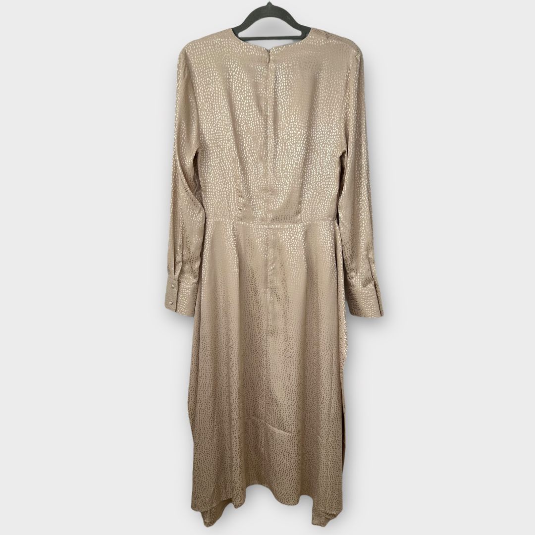 Warehouse Jacquard Peplum Midi Dress - 8