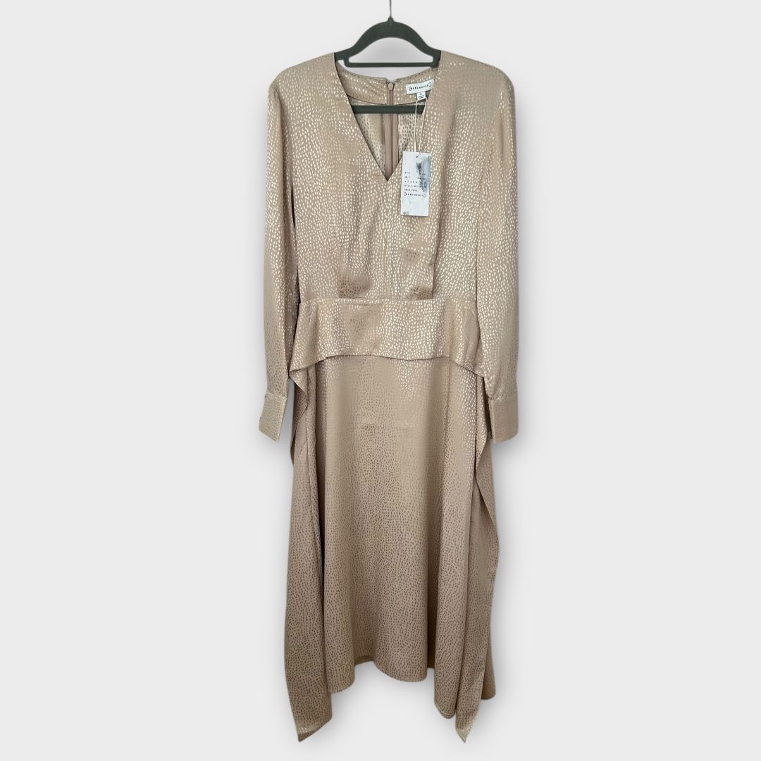 Warehouse Jacquard Peplum Midi Dress - 8