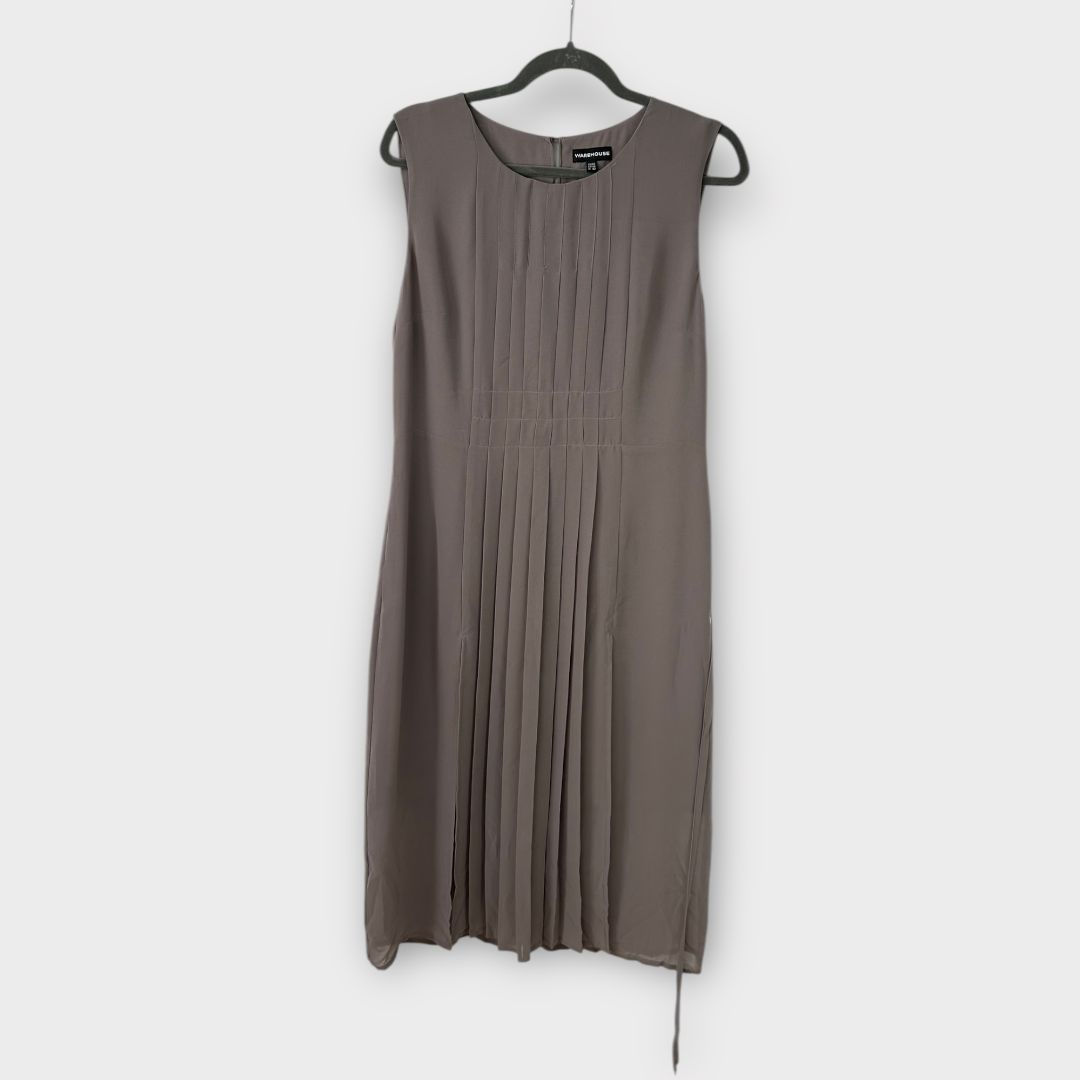 Warehouse Pleated Midi Dress - 14/16