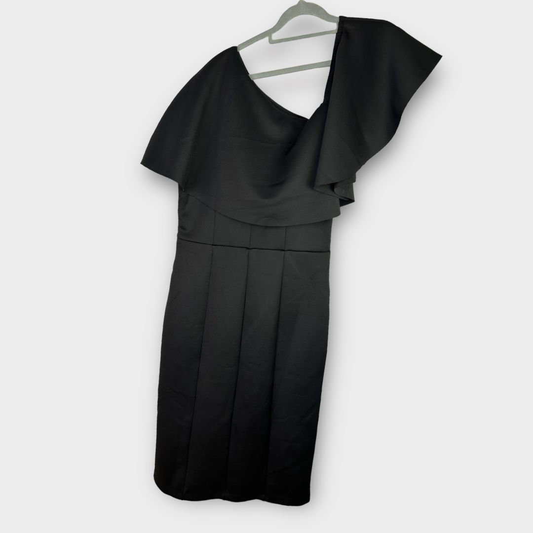 Warehouse Scuba Ruffle One Shoulder Dress - 14