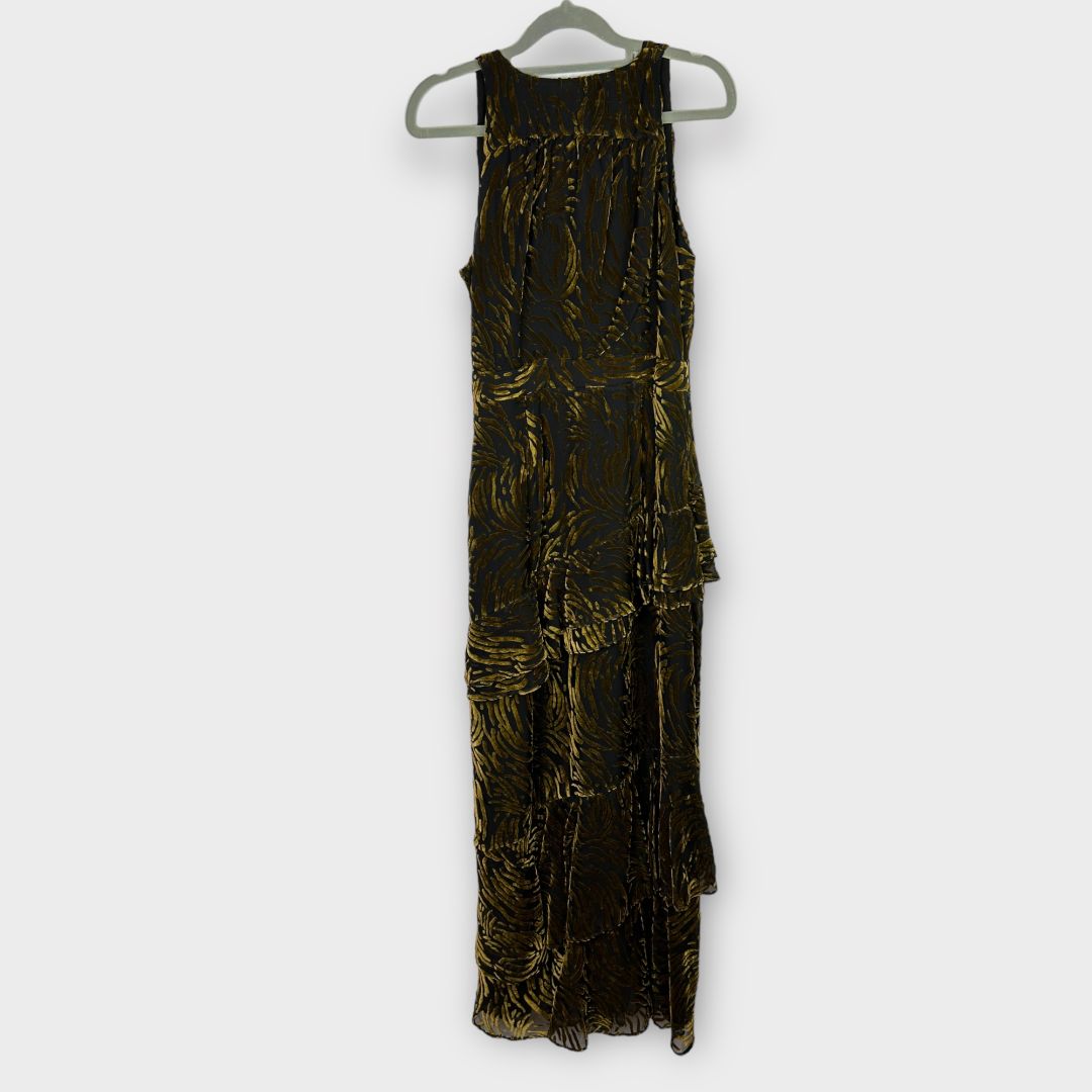 Whistles gold velvet dress store