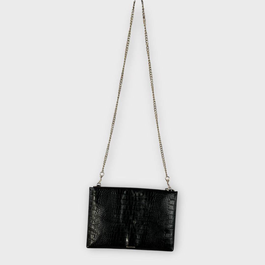 Whistles Shiny Croc Rivington Clutch Bag