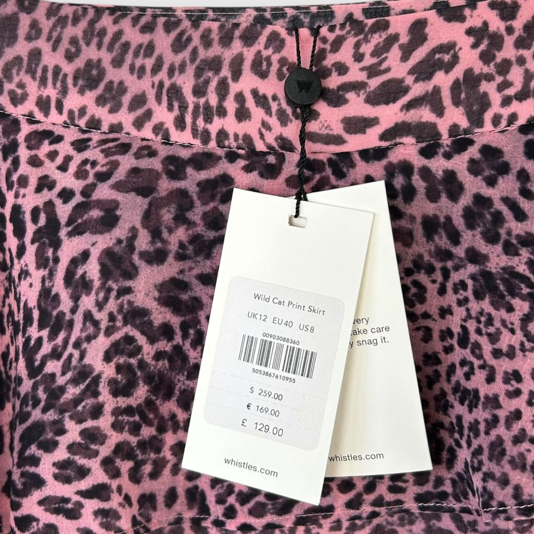Whistles Wild Cat Print Skirt - 12